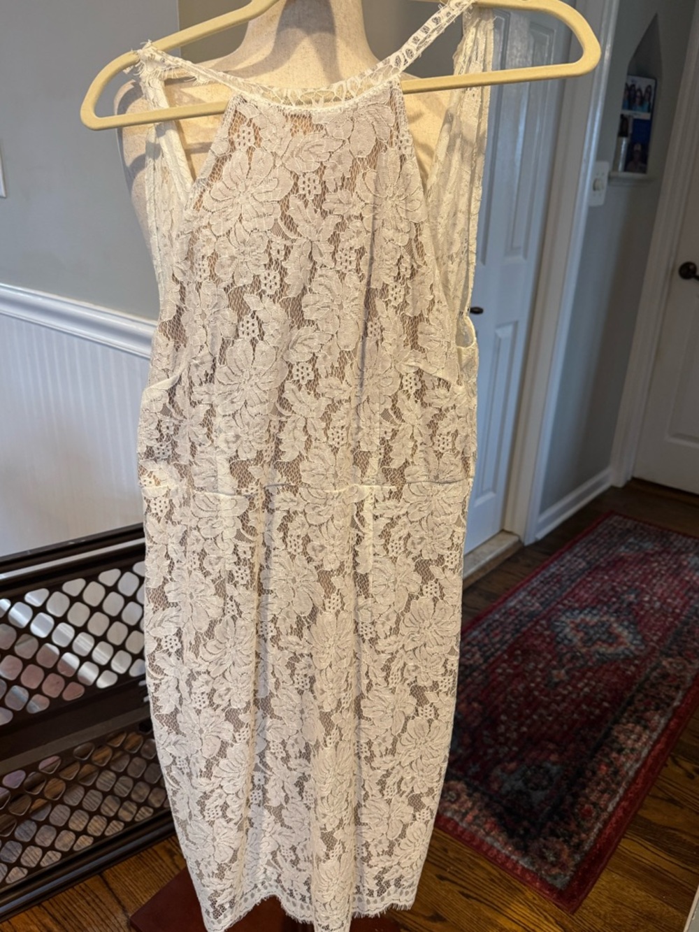 Sans Souci Cream Lace Halter Midi Dress